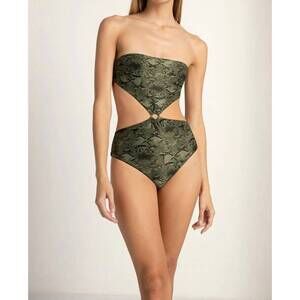 NEW TOUCHÉ trinkini one piece swimsuit in green/black